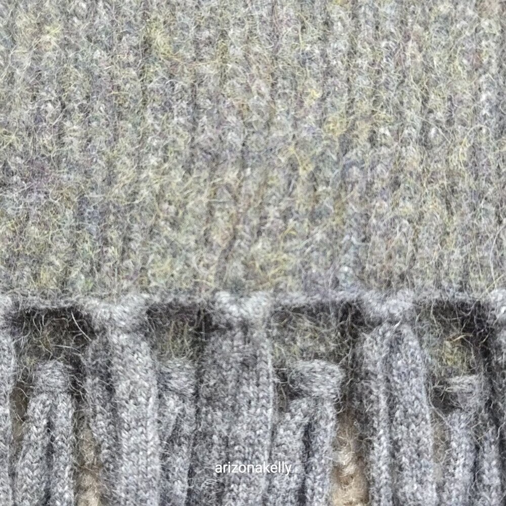 {{{Thick}}} Cashmere Wrap Birdseye Knit Green/Grey Symphony - Picture 2 of 16
